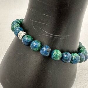 Handcrafted Chrysocolla 8mm bead stretch bracelet